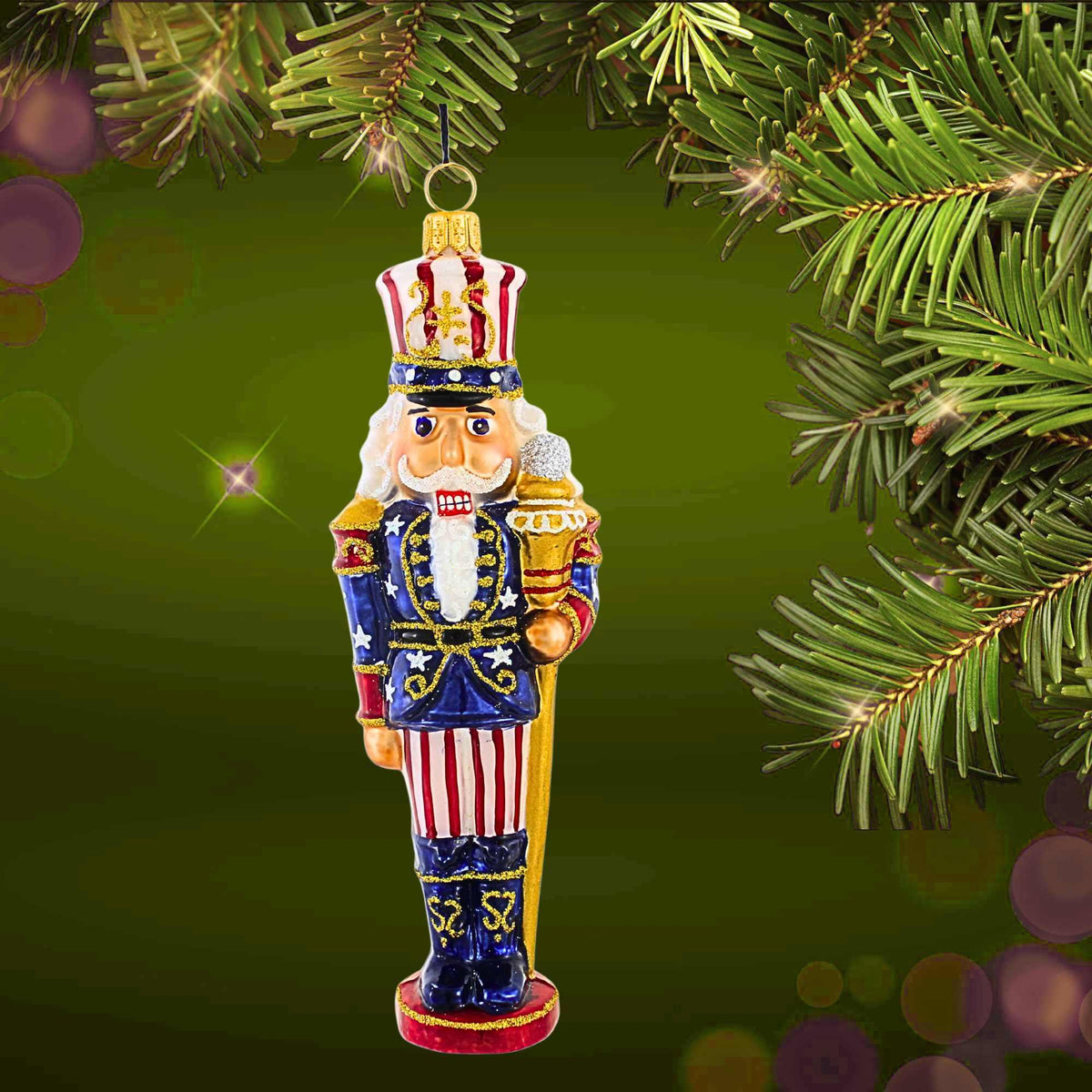 Joy To The World Stars & Stripes Nutcracker - - SBKGifts.com