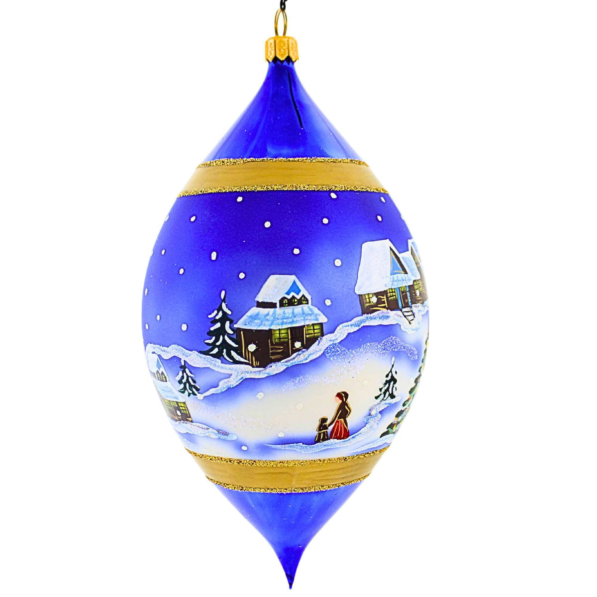 Joy To The World Blue / Gold Silent Night Drop - - SBKGifts.com