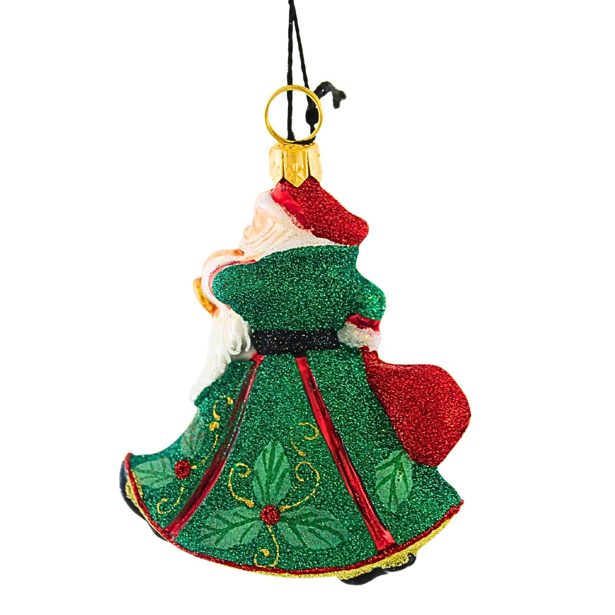 Joy To The World Glitterazzi Mini Holly Berry Green Santa - - SBKGifts.com
