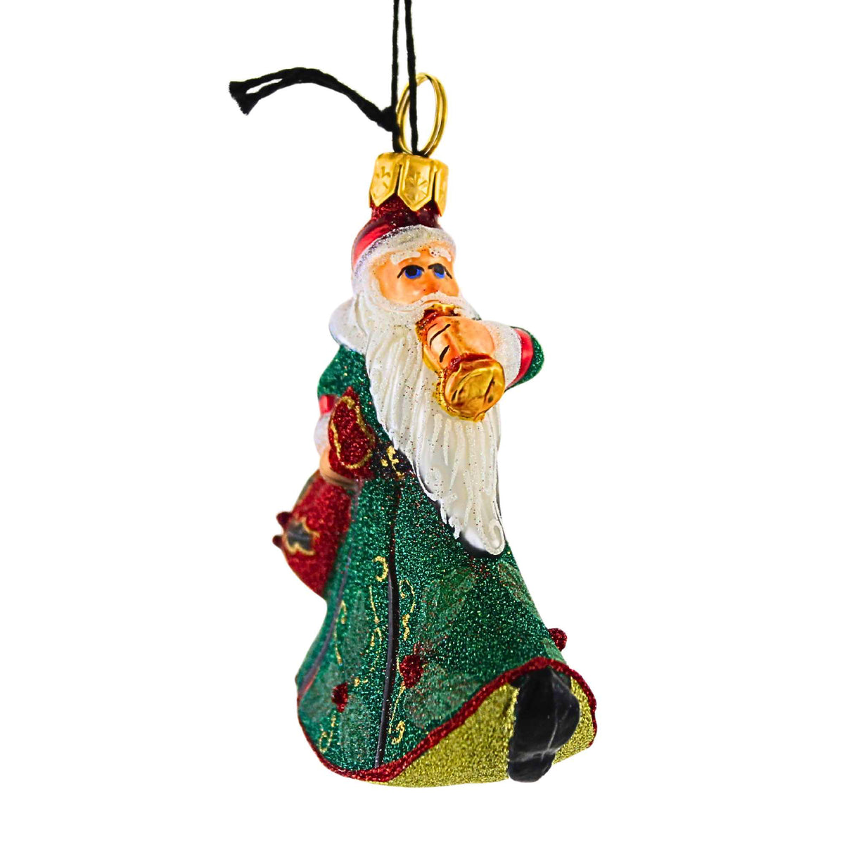 Joy To The World Glitterazzi Mini Holly Berry Green Santa - - SBKGifts.com