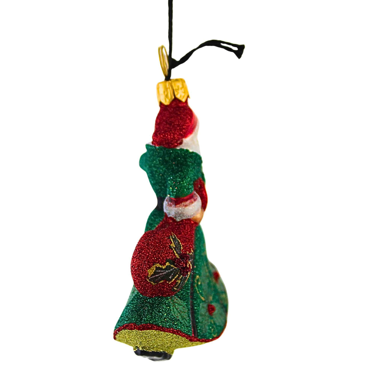 Joy To The World Glitterazzi Mini Holly Berry Green Santa - - SBKGifts.com
