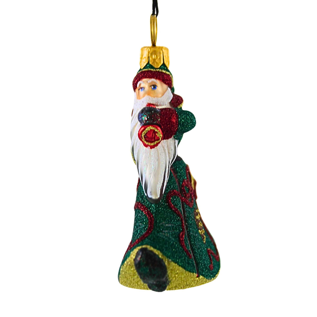 Joy To The World Glitterazzi Mini Golden Cones Santa - - SBKGifts.com