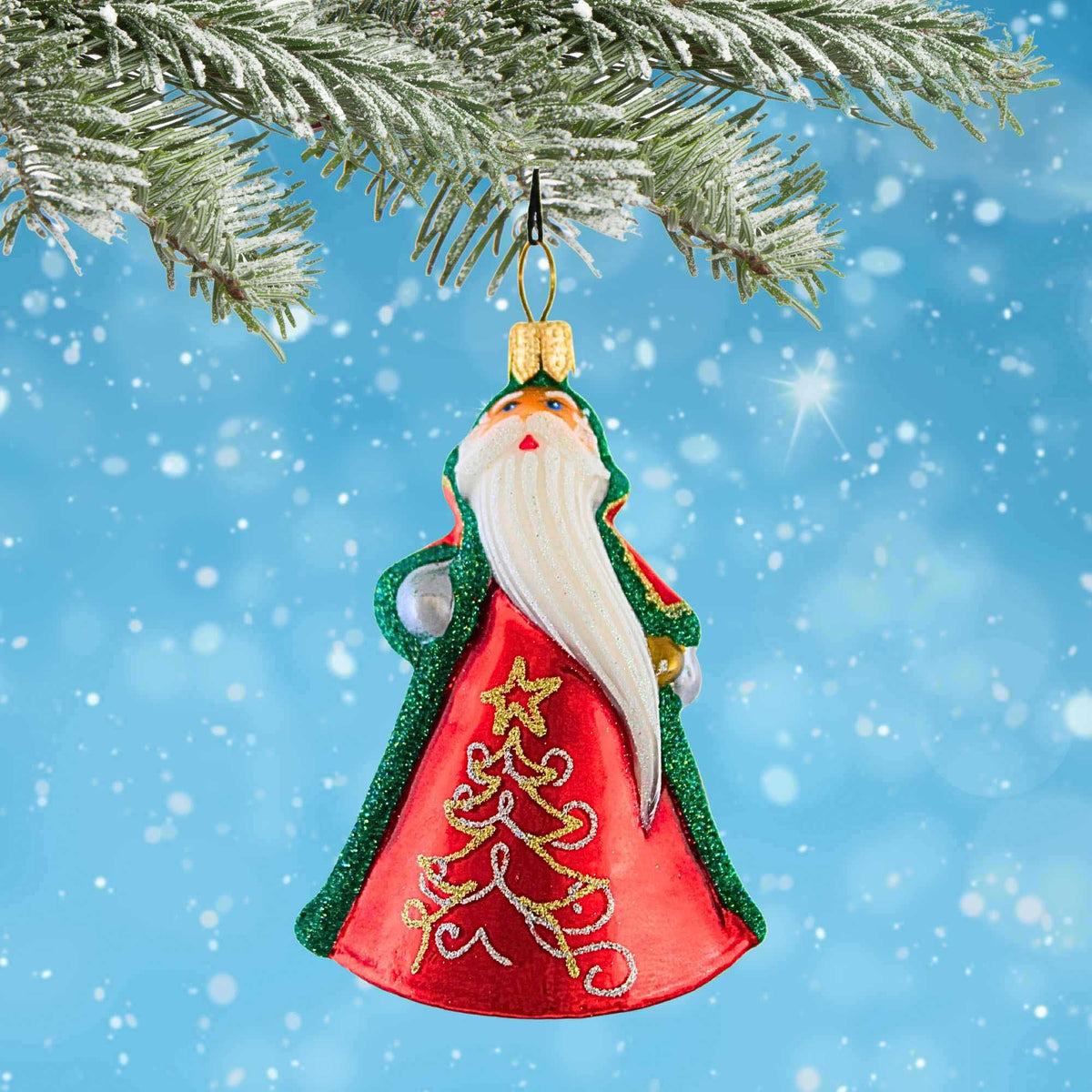 Joy To The World Glitterazzi Mini Santa With Trees - - SBKGifts.com