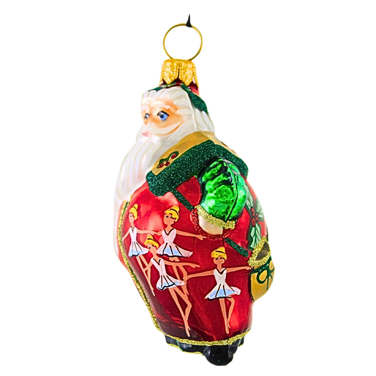 Joy To The World Glitterazzi Mini Nine Ladies Dancing Santa - - SBKGifts.com