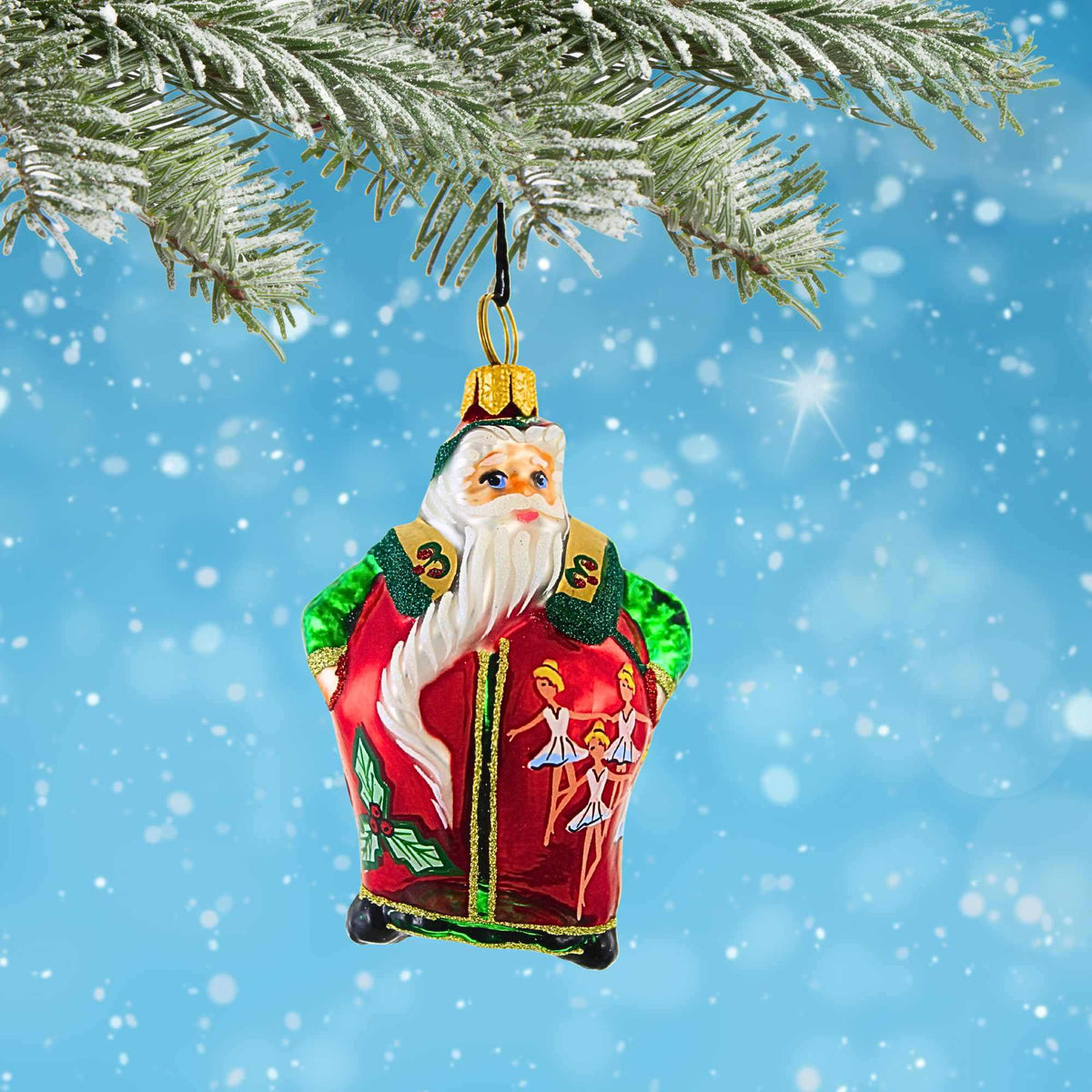Joy To The World Glitterazzi Mini Nine Ladies Dancing Santa - - SBKGifts.com