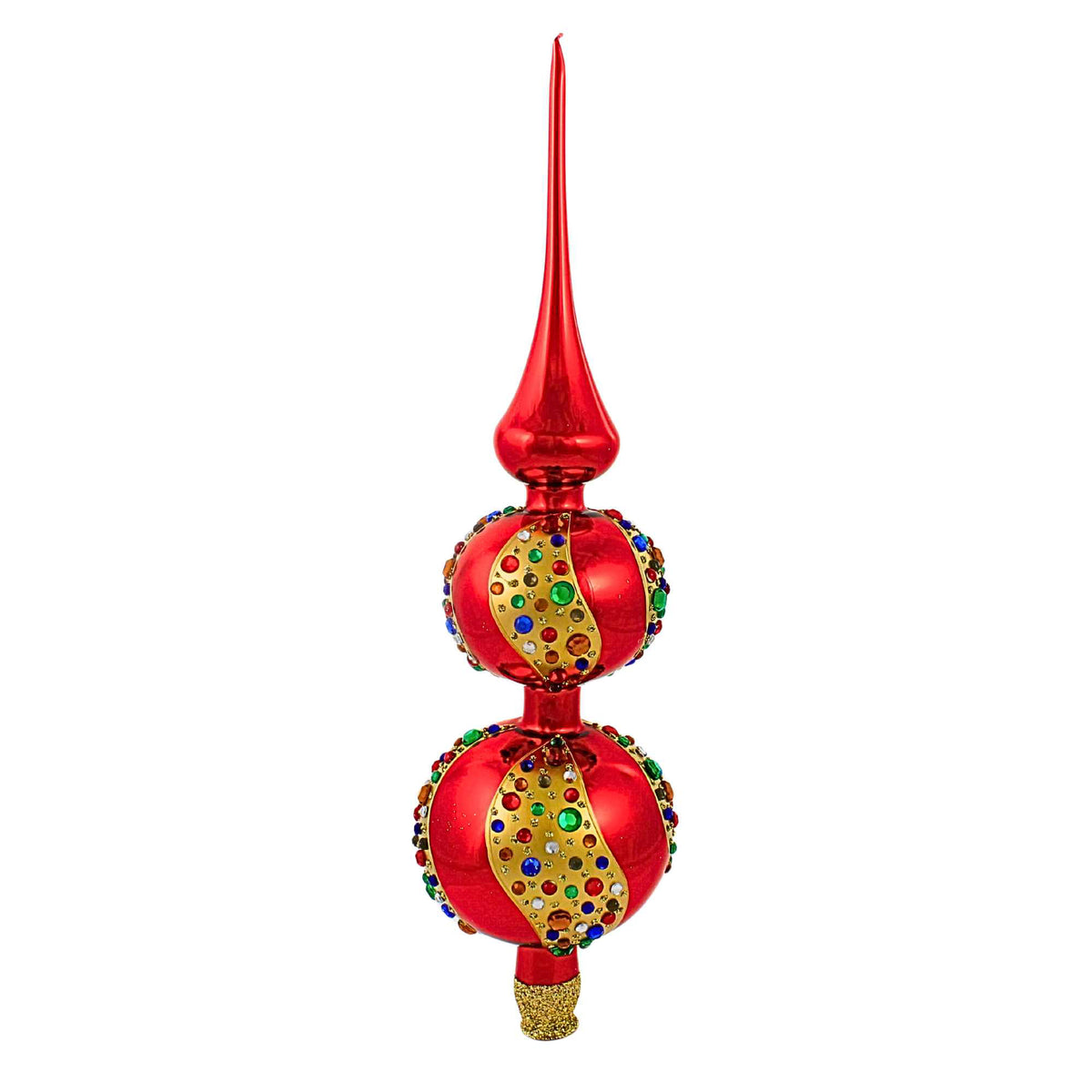 66357 Holiday Red With Crystals Tree Topper C021188510080