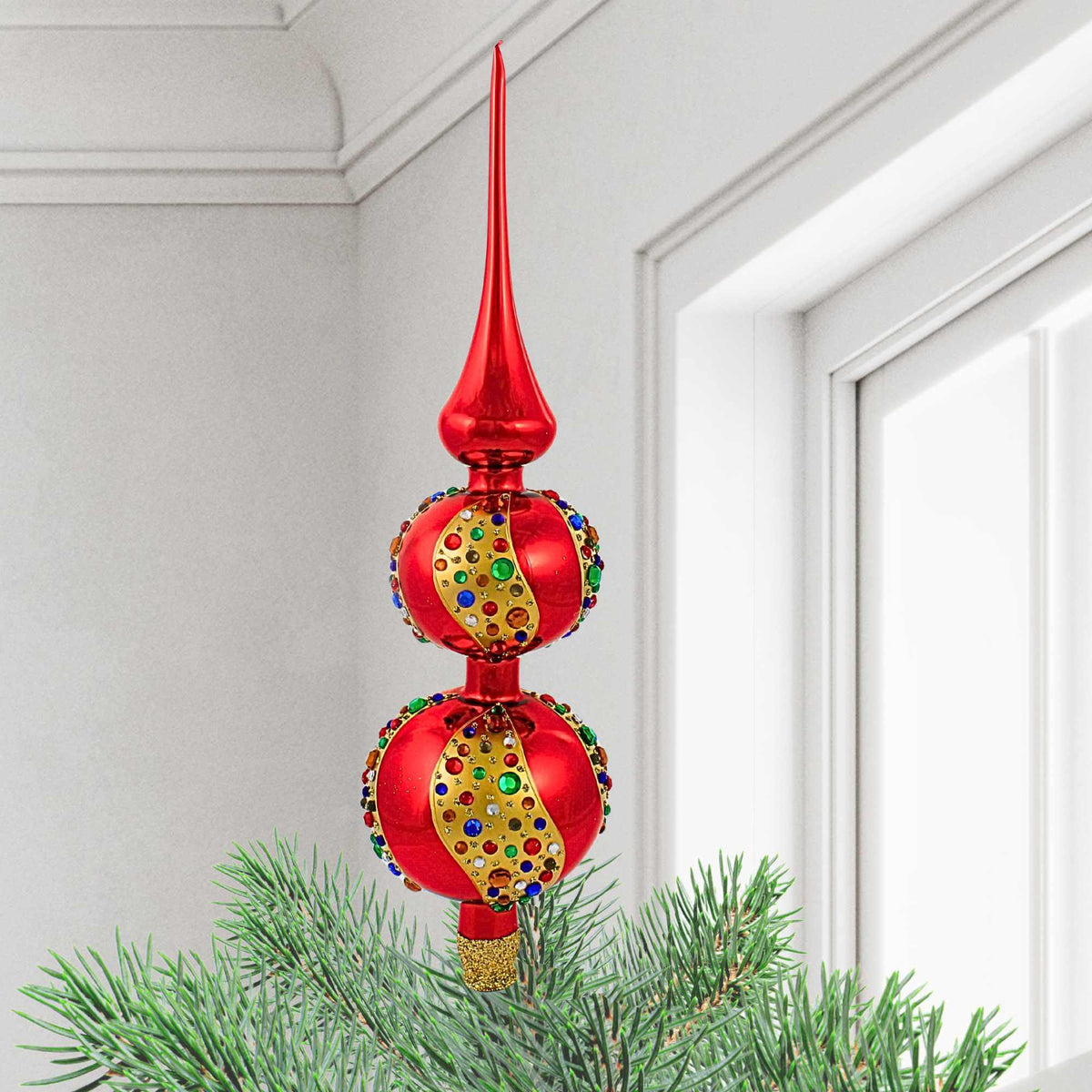 Miss Christmas Holiday Red With Crystals Tree Topper - - SBKGifts.com
