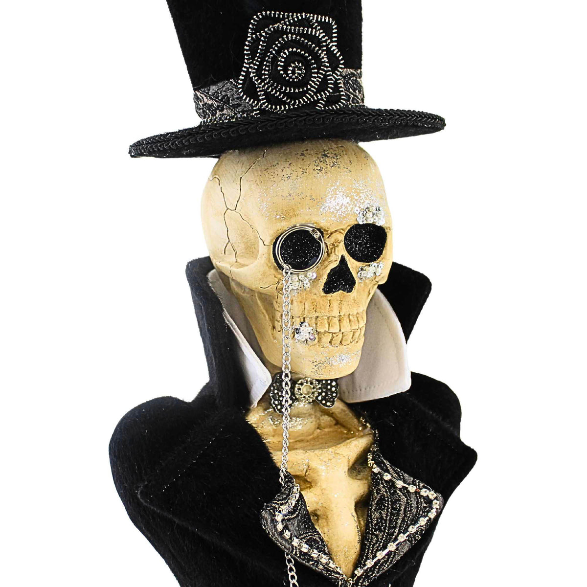 Karen Didion Winston Pedestal Skeleton Bust - - SBKGifts.com
