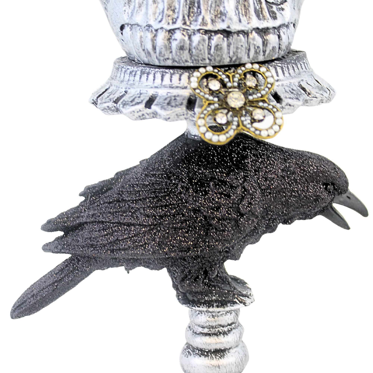 Karen Didion Silver Skull Pedestal - - SBKGifts.com