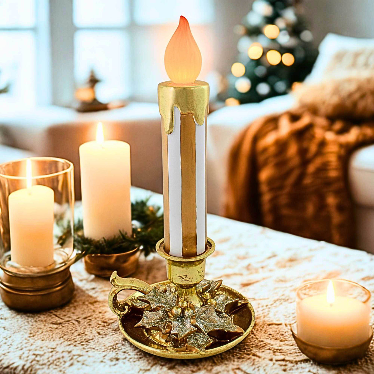 December Diamonds 15" Led Candle Stick - - SBKGifts.com