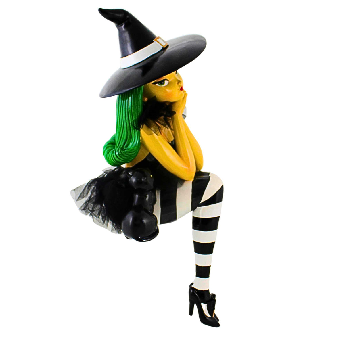 December Diamonds Green Hair Witch Shelf Sitter - - SBKGifts.com
