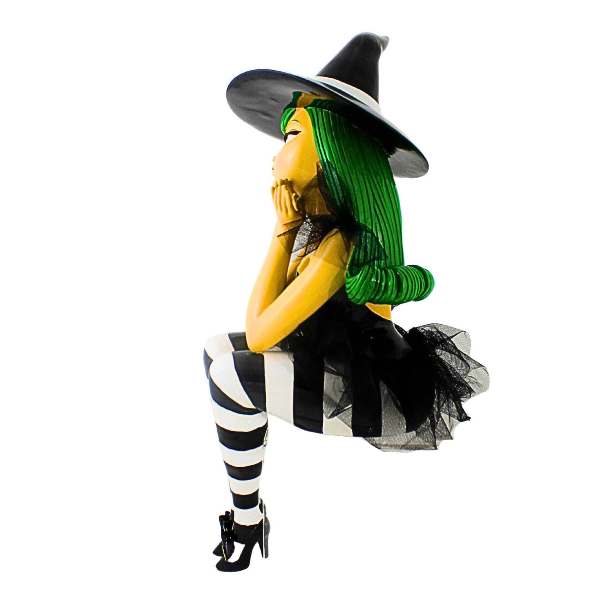 December Diamonds Green Hair Witch Shelf Sitter - - SBKGifts.com