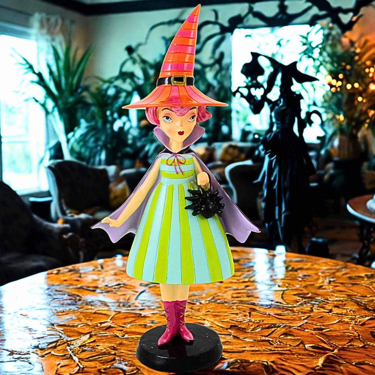 December Diamonds 10" Witch With Orange Hat - - SBKGifts.com