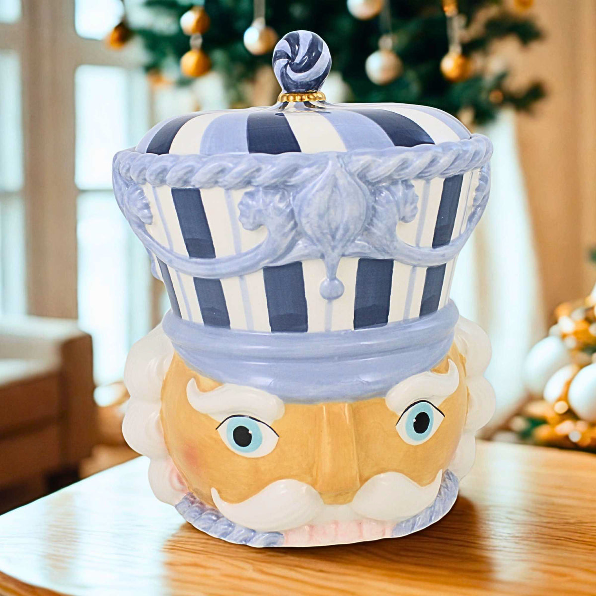 December Diamonds Blue Nutcracker Cookie Jar - - SBKGifts.com