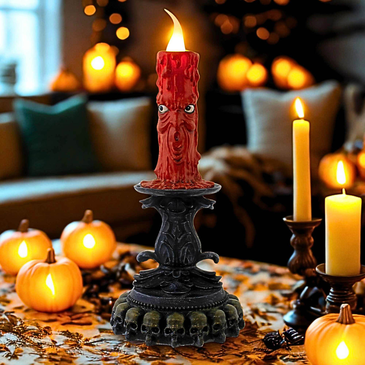 Roman Spooky Candle Orange - - SBKGifts.com