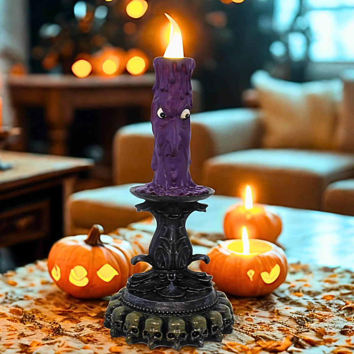 Roman Spooky Candle Purple - - SBKGifts.com