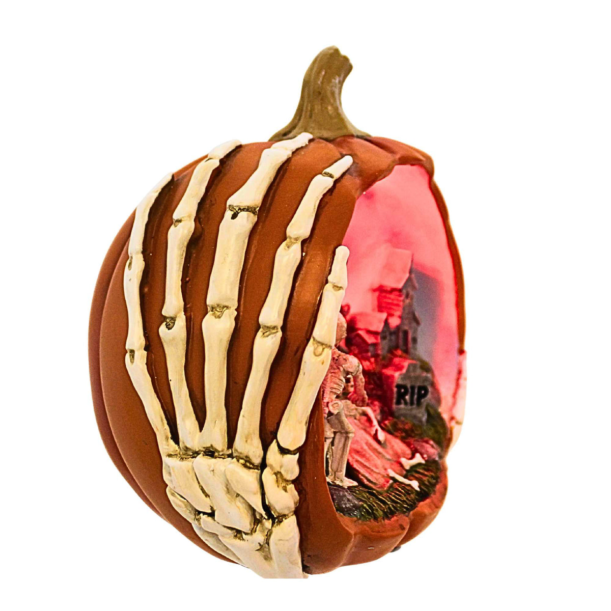 Roman Halloween Lighted Orange Pumpkin Scenic Decor - - SBKGifts.com