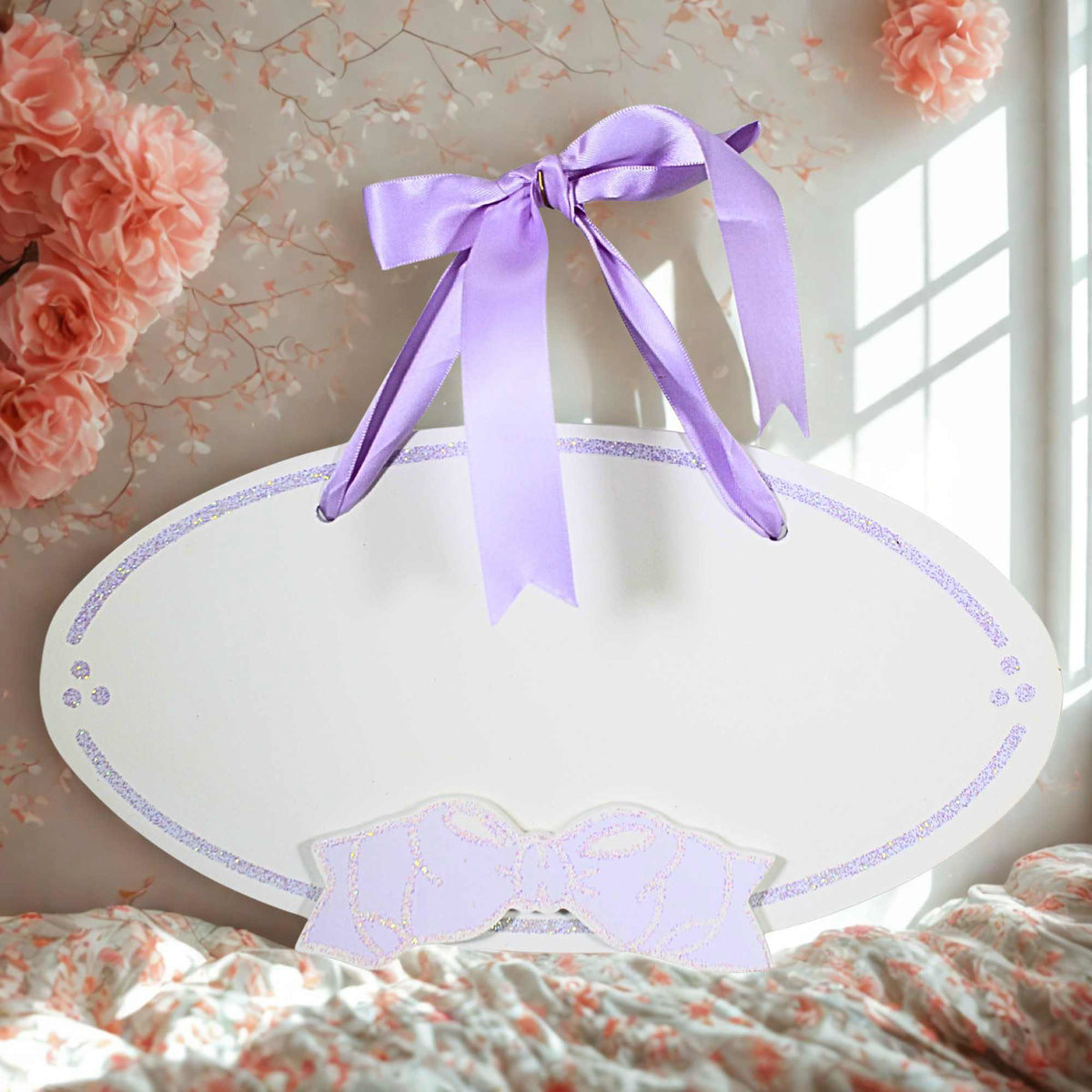 Gift Giant Lavender Bow Room Sign - - SBKGifts.com