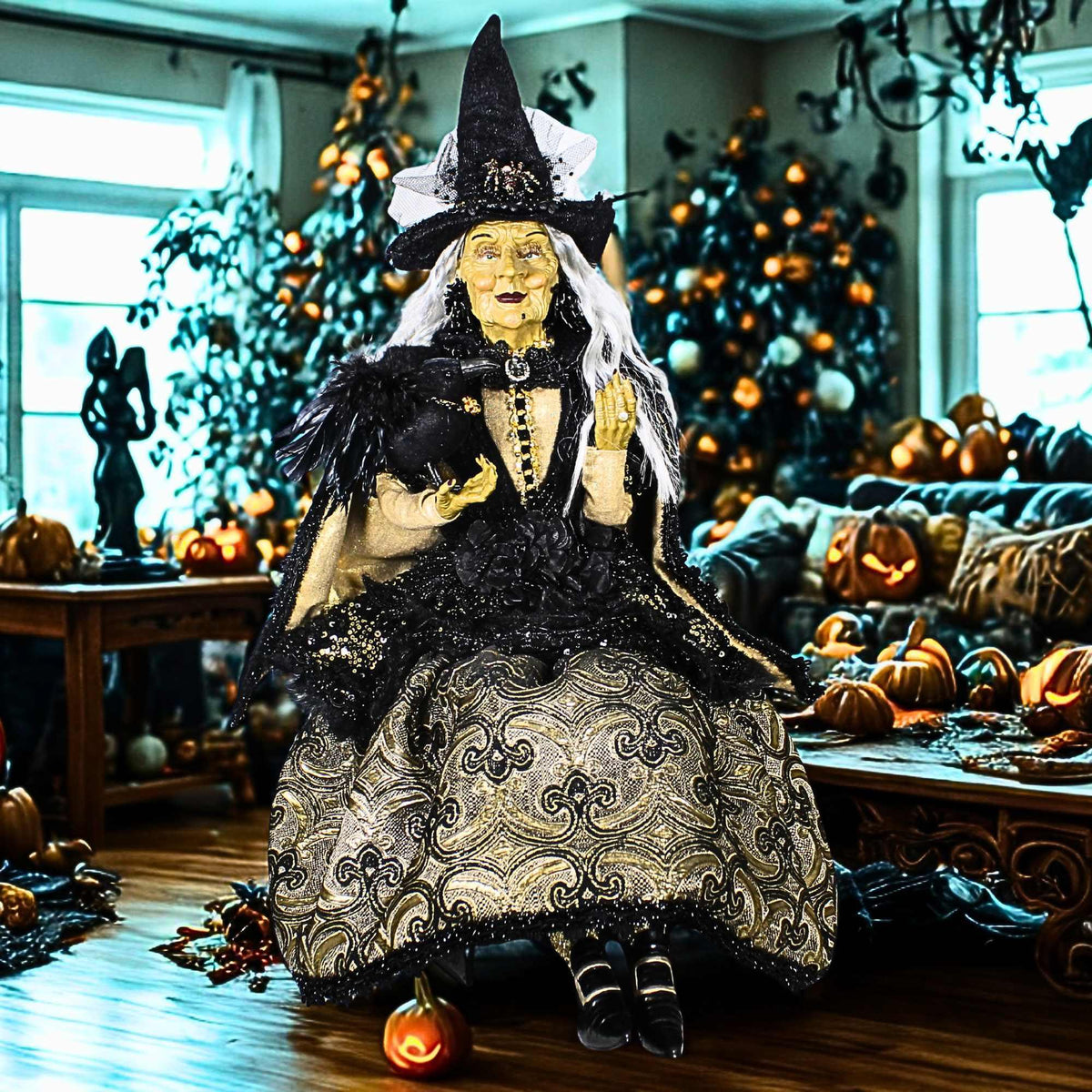 Karen Didion Madam Corvina Sitting Witch - - SBKGifts.com