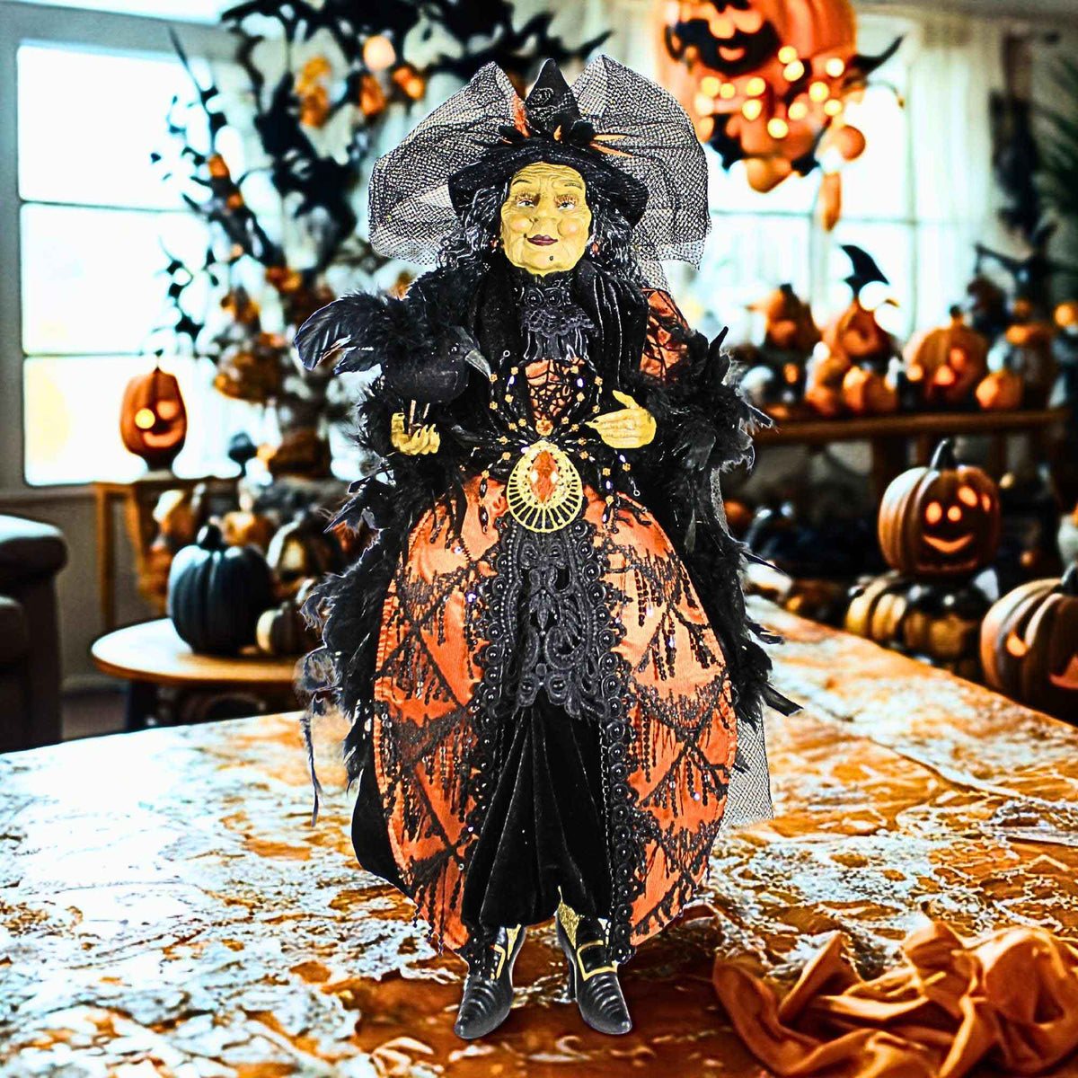 Karen Didion Orange Standing Witch - - SBKGifts.com