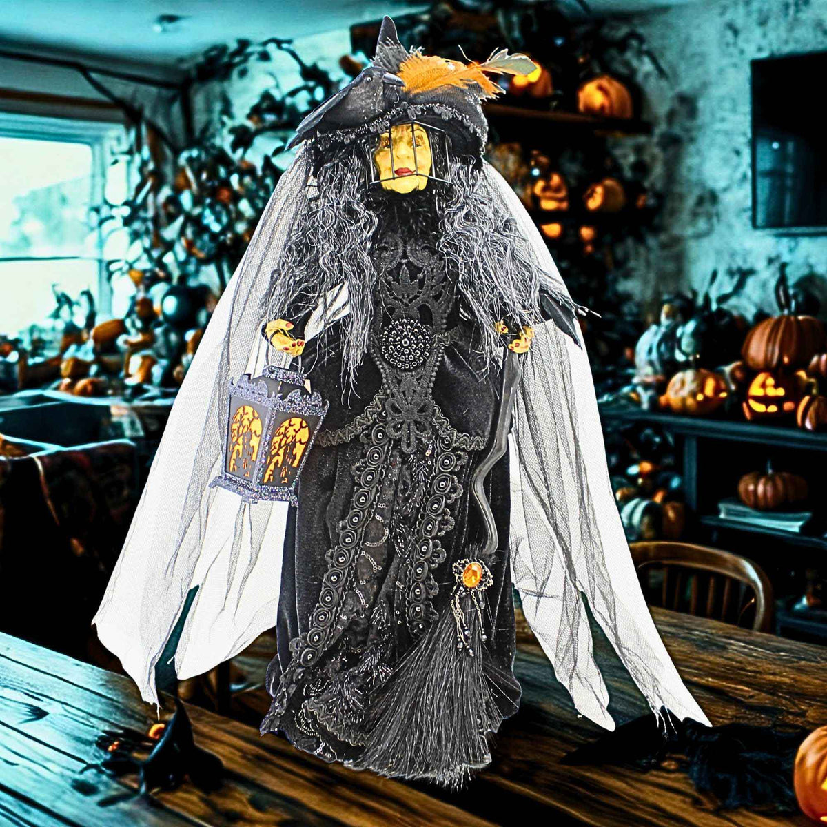 Karen Didion Lighted Enchantress Of Midnight Witch - - SBKGifts.com