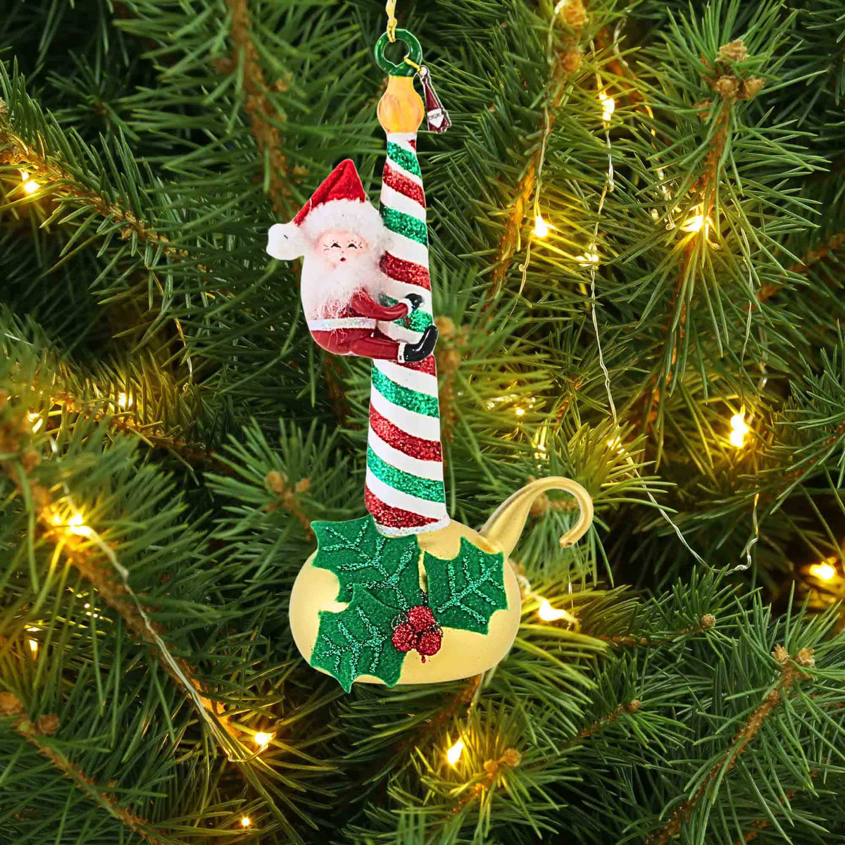 Santa Land Saint Nick Candlestick - - SBKGifts.com