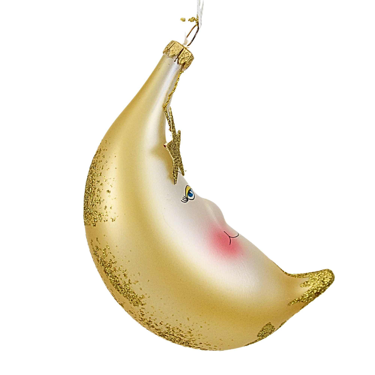 De Carlini Italian Ornaments Puffy Moon Star - - SBKGifts.com