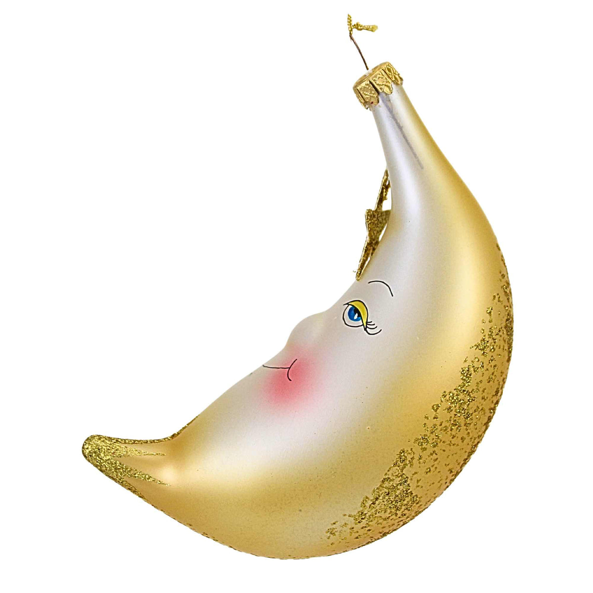 De Carlini Italian Ornaments Puffy Moon Star - - SBKGifts.com