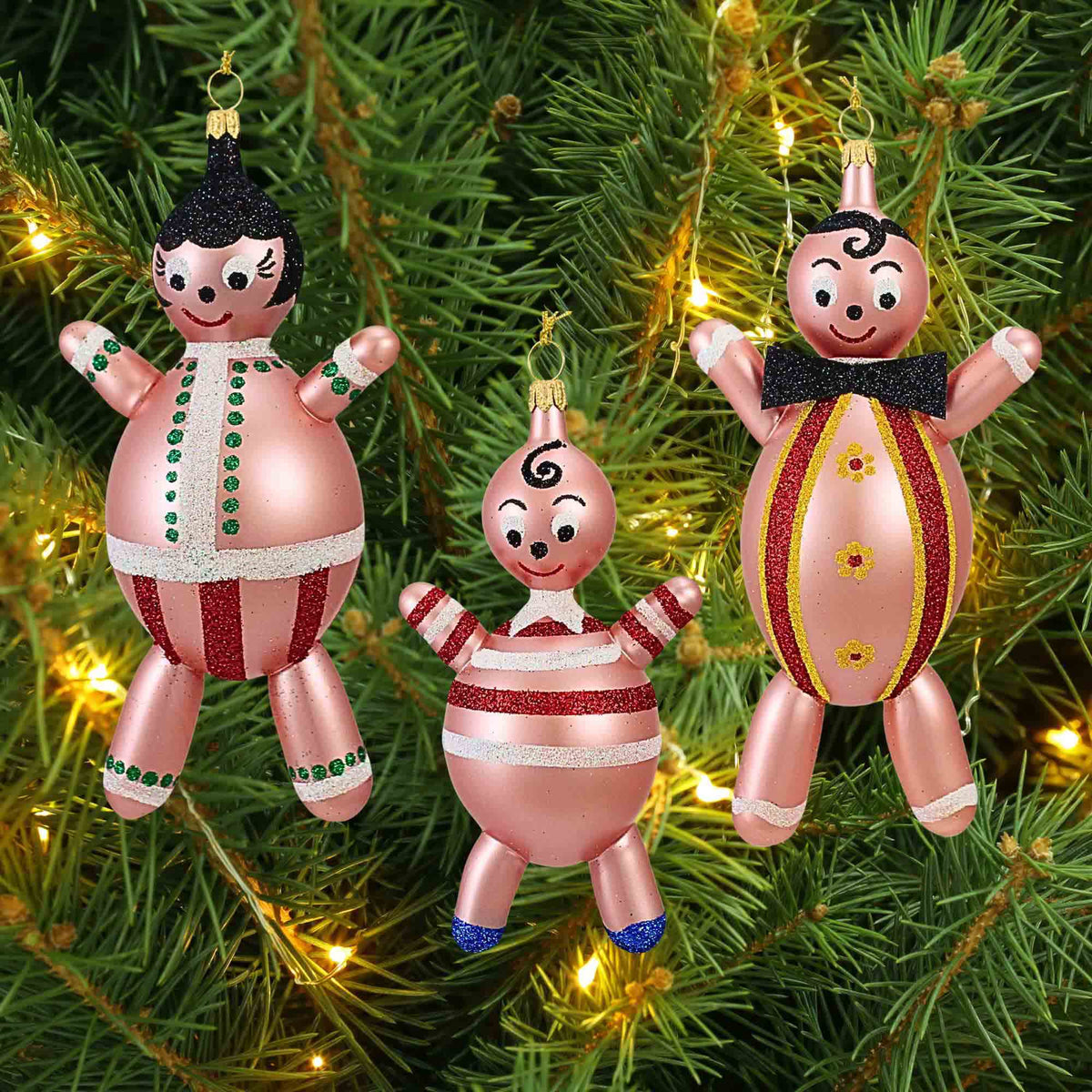 De Carlini Italian Ornaments Roly Poly Gingerbreads - - SBKGifts.com