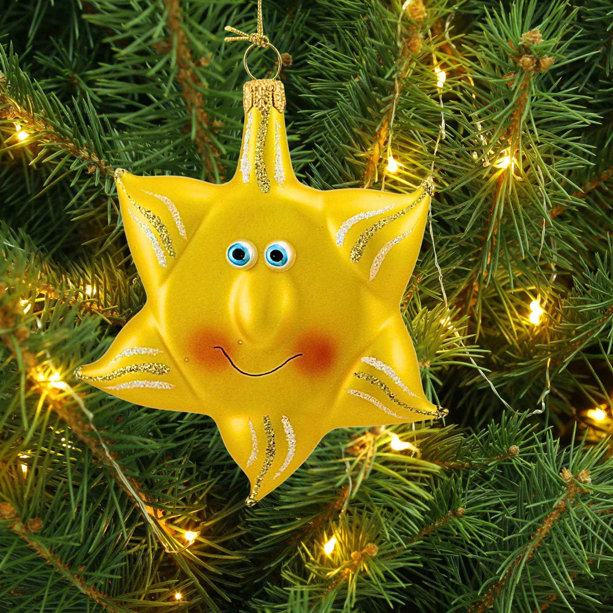 De Carlini Italian Ornaments Smiley Sol - - SBKGifts.com