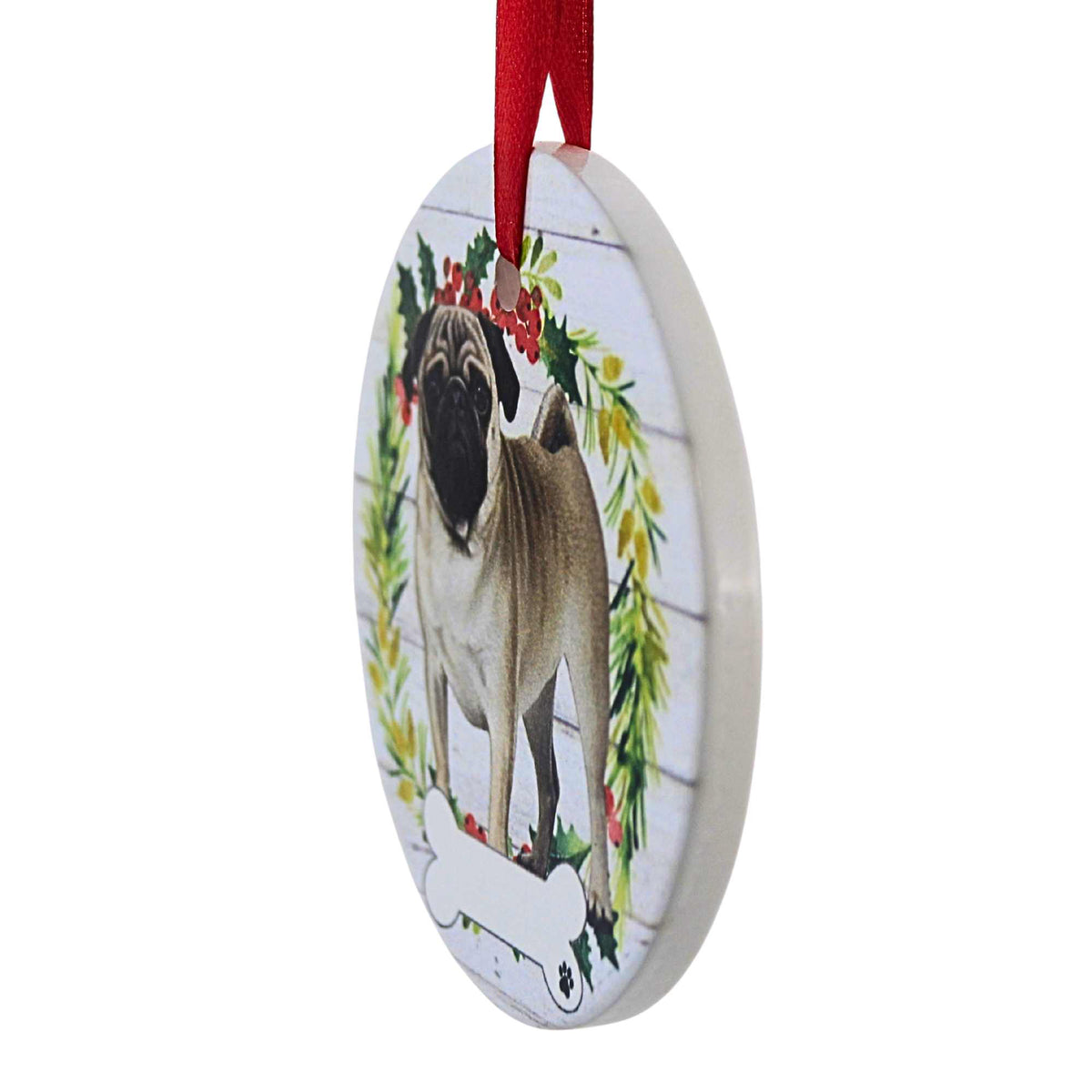 E & S Imports Ceramic Pug Ornament - - SBKGifts.com