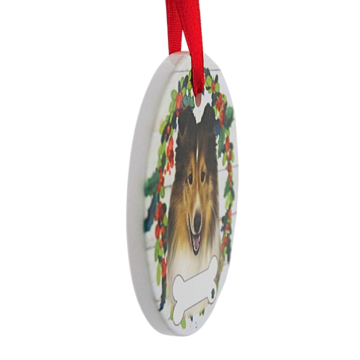 E & S Imports Ceramic Sheltie Ornament - - SBKGifts.com
