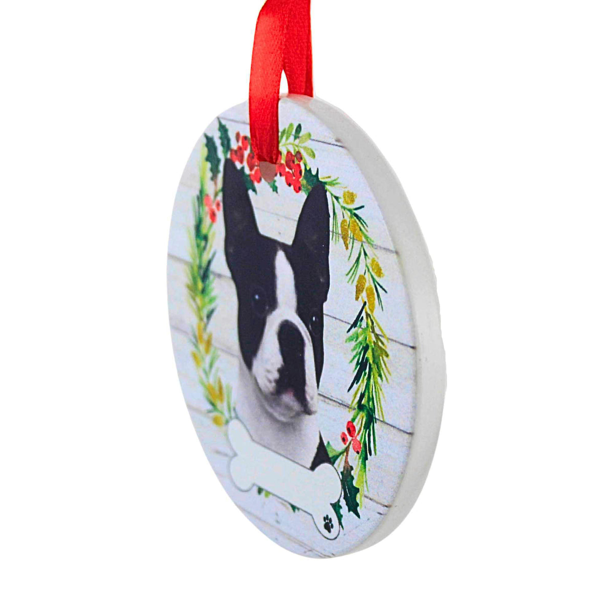 E & S Imports Ceramic Boston Terrier Ornament - - SBKGifts.com