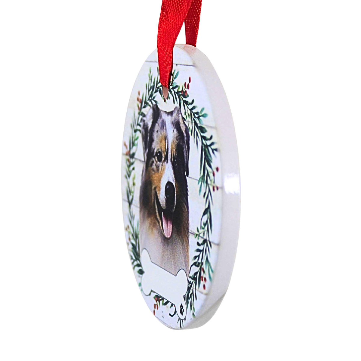 E & S Imports Ceramic Australian Shepherd Ornament - - SBKGifts.com