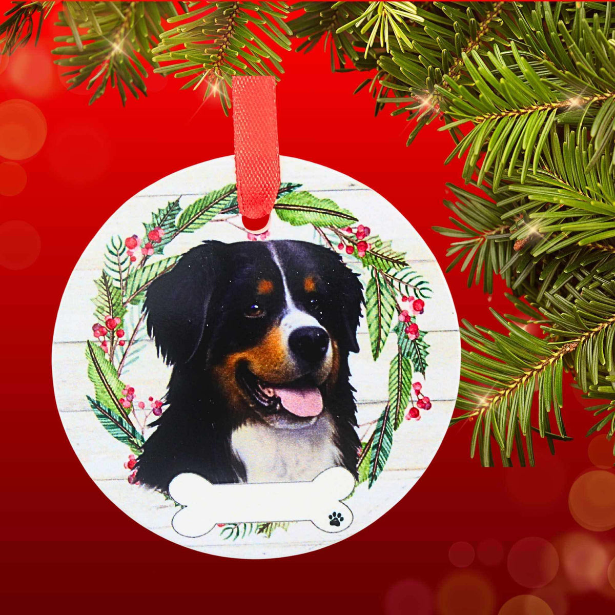 E & S Imports Ceramic Bernese Mt. Dog Ornament - - SBKGifts.com