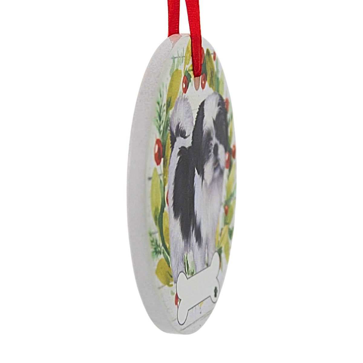 E & S Imports Ceramic Black And White Shih Tzu Ornament - - SBKGifts.com