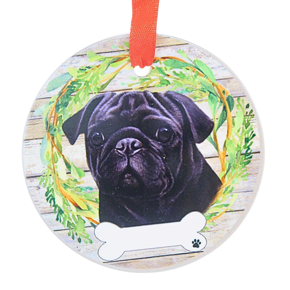 66512 Ceramic Pug Ornament 55032