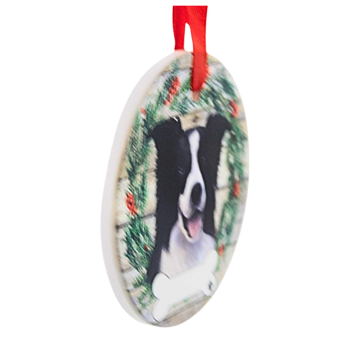 E & S Imports Ceramic Border Collie Ornament - - SBKGifts.com