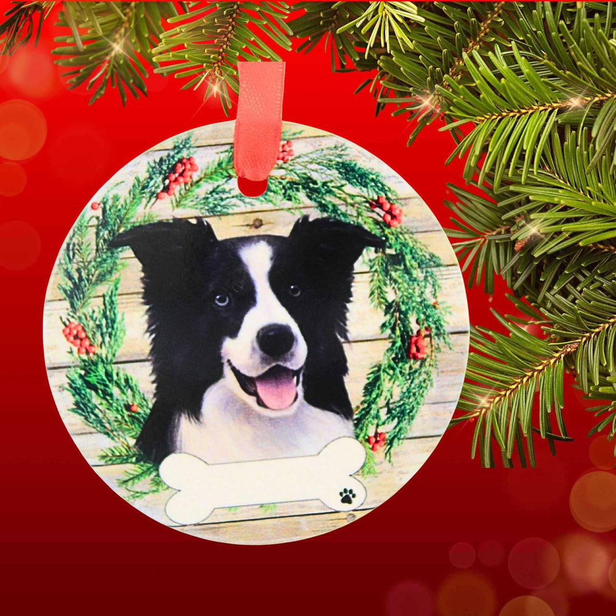 E & S Imports Ceramic Border Collie Ornament - - SBKGifts.com