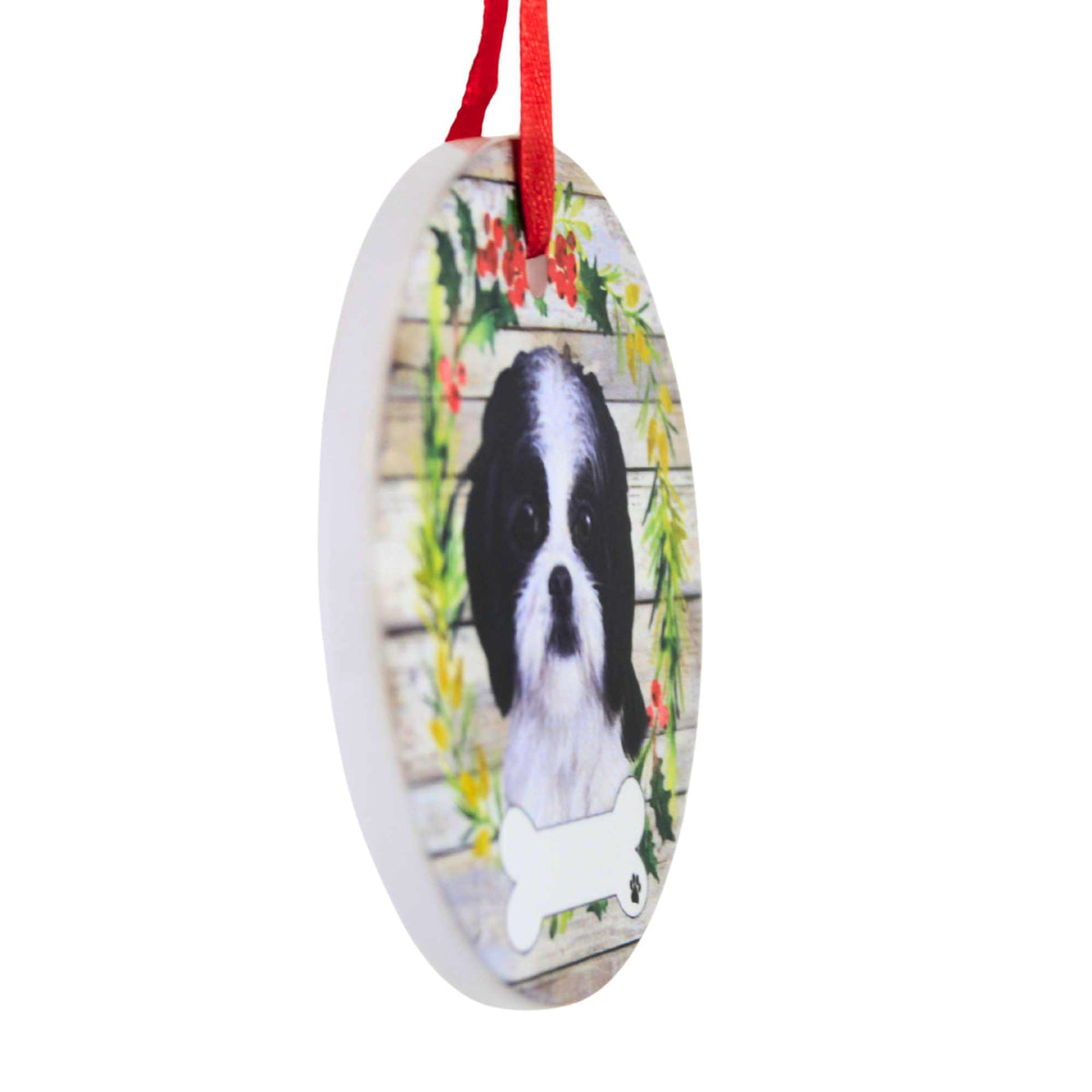 E & S Imports Ceramic Black And White Shih Tzu Ornament - - SBKGifts.com