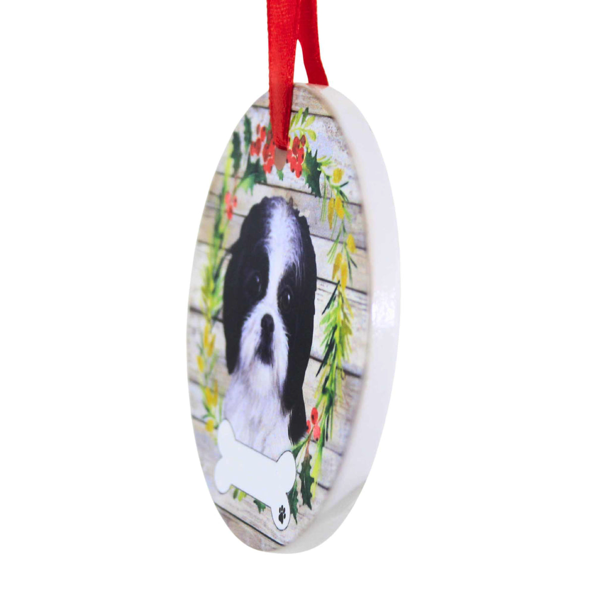 E & S Imports Ceramic Black And White Shih Tzu Ornament - - SBKGifts.com