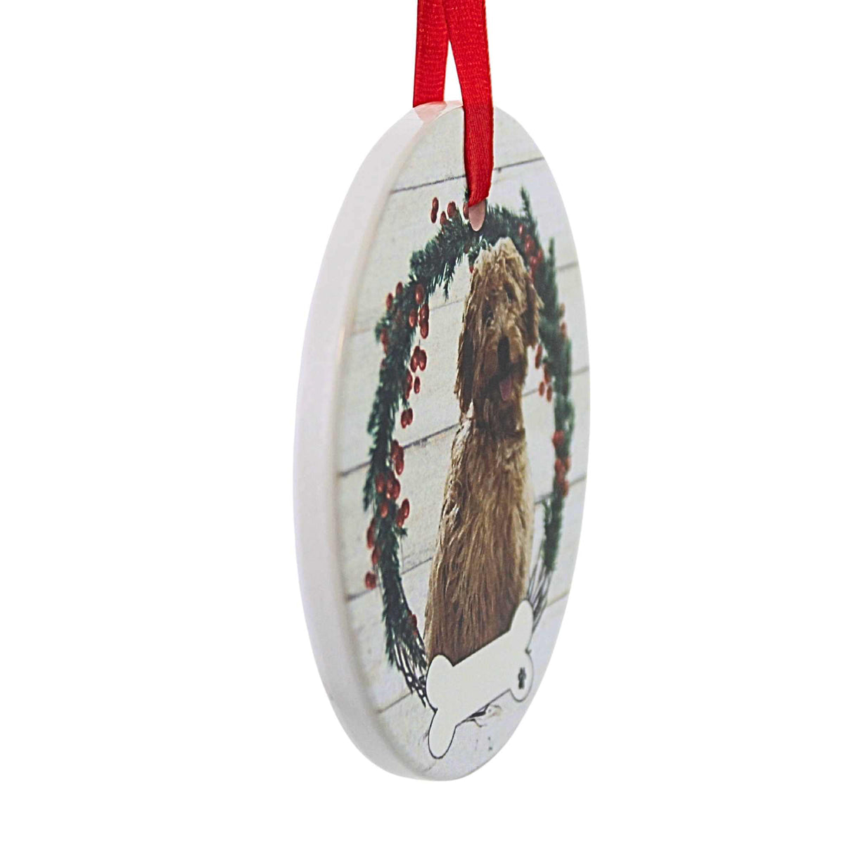 E & S Imports Ceramic Goldendoodle (Rust) Ornament - - SBKGifts.com