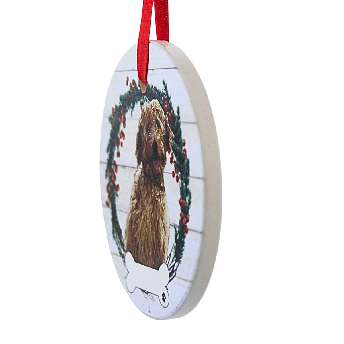 E & S Imports Ceramic Goldendoodle (Rust) Ornament - - SBKGifts.com