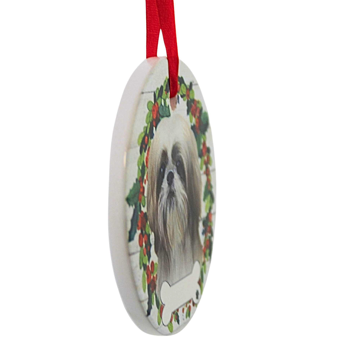 E & S Imports Ceramic Tan And White Shih Tzu Ornament - - SBKGifts.com