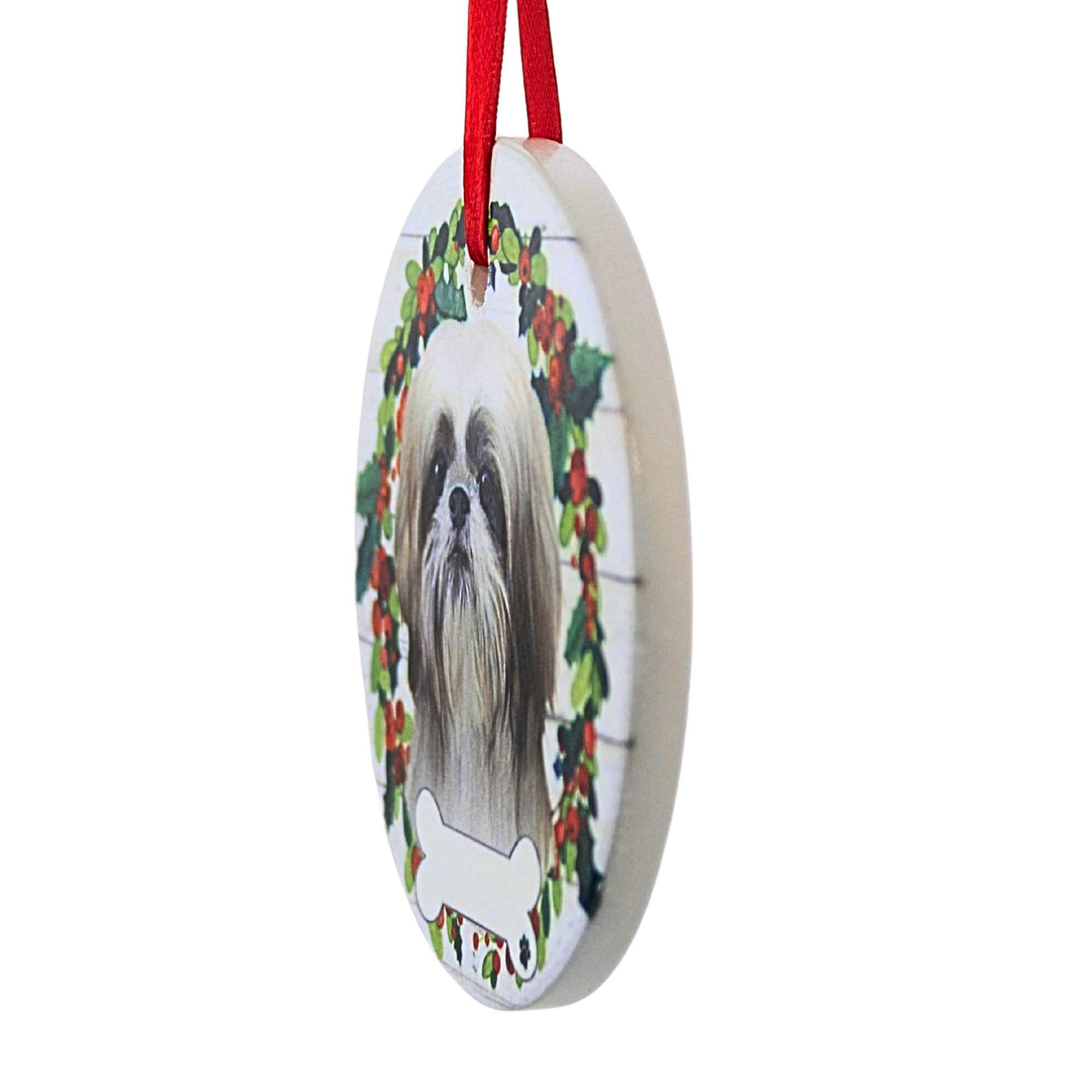E & S Imports Ceramic Tan And White Shih Tzu Ornament - - SBKGifts.com