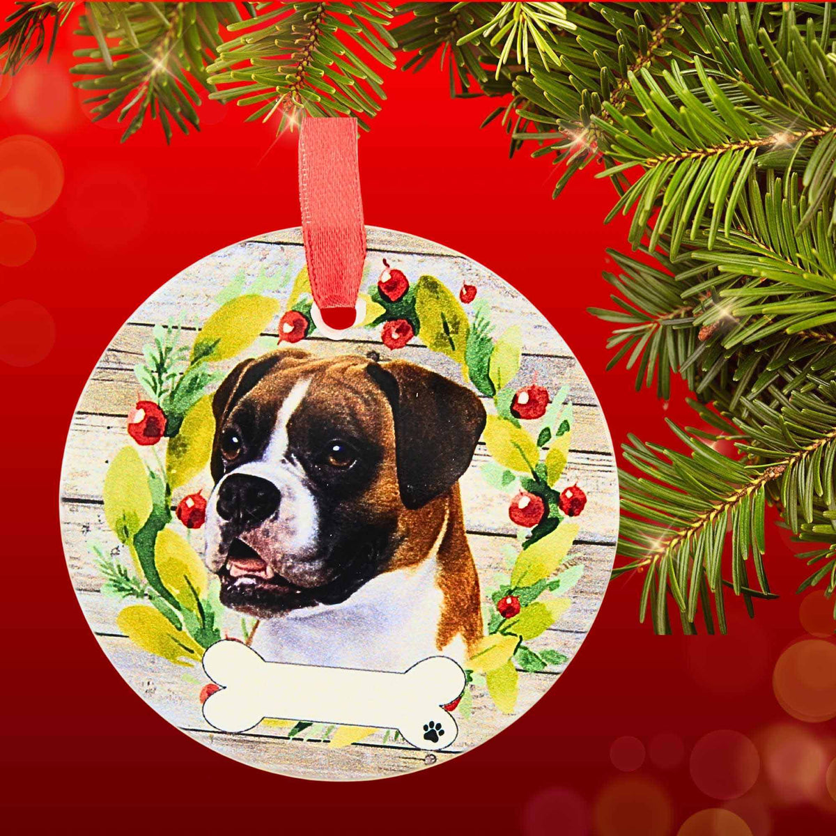 E & S Imports Ceramic Boxer Ornament - - SBKGifts.com