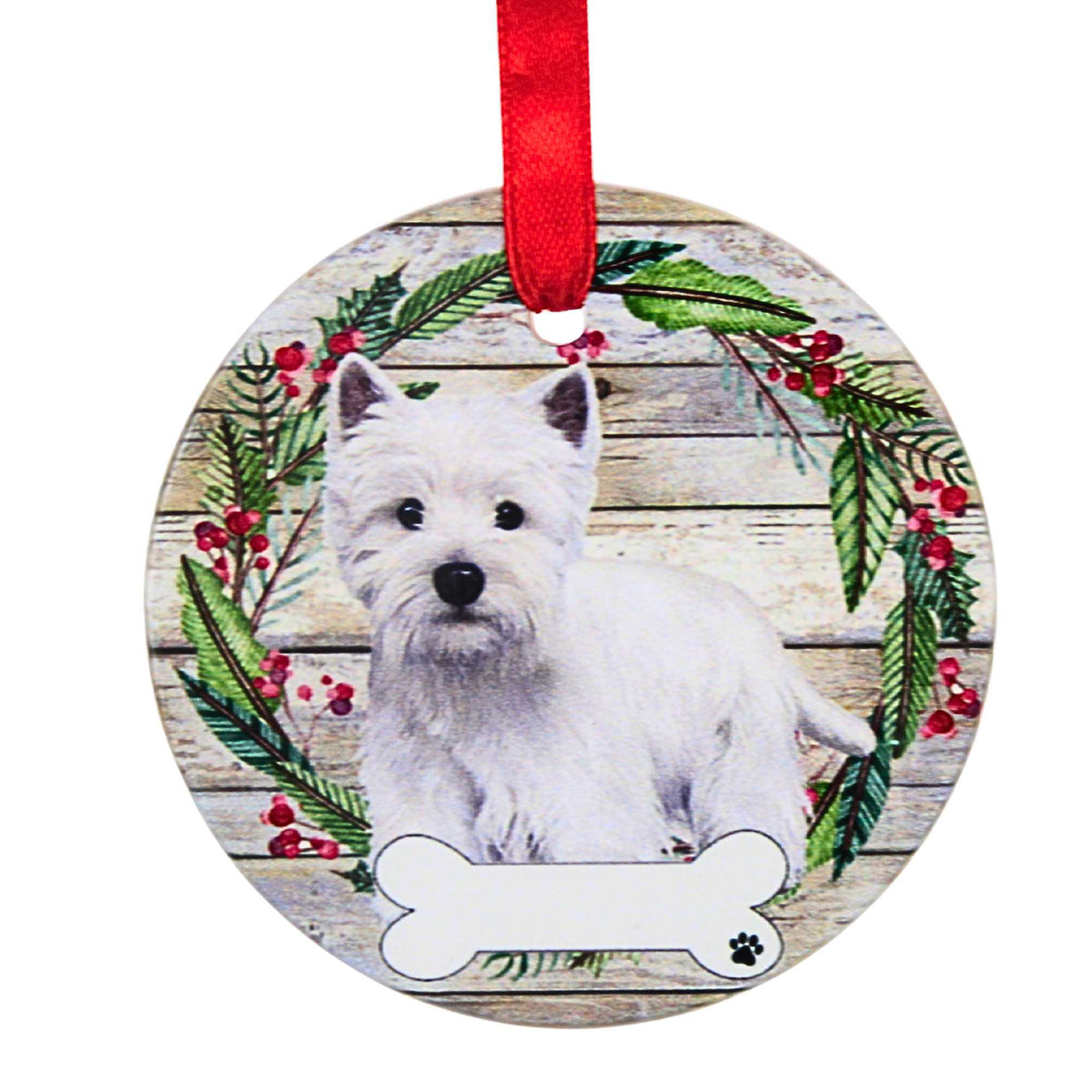 66528 Ceramic Westie Ornament 55045FB