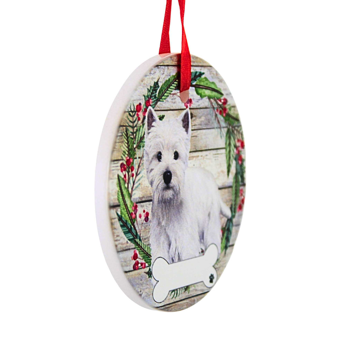 E & S Imports Ceramic Westie Ornament - - SBKGifts.com