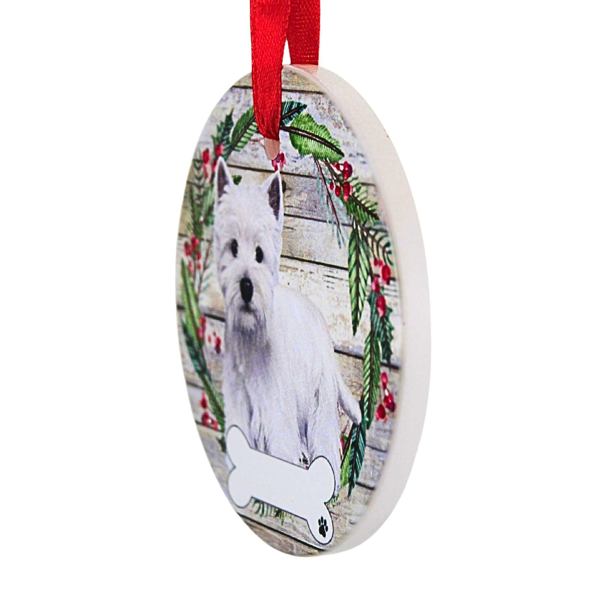 E & S Imports Ceramic Westie Ornament - - SBKGifts.com