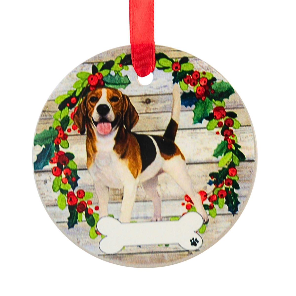 66529 Ceramic Beagle Ornament 5503FB